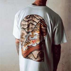 NWT Doomsday Co Daniel Lacalle Tiger White SS 100% Cotton T-Shirt Size Medium